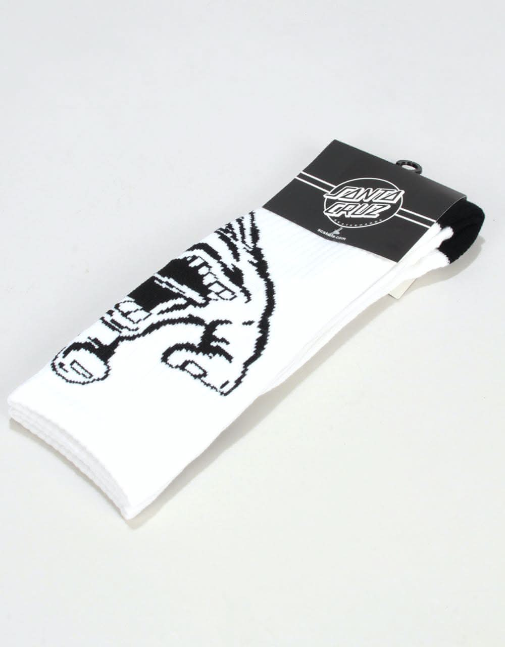 Santa Cruz Screaming Mono Hand Socks - White