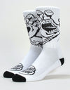 Santa Cruz Screaming Mono Hand Socks - White