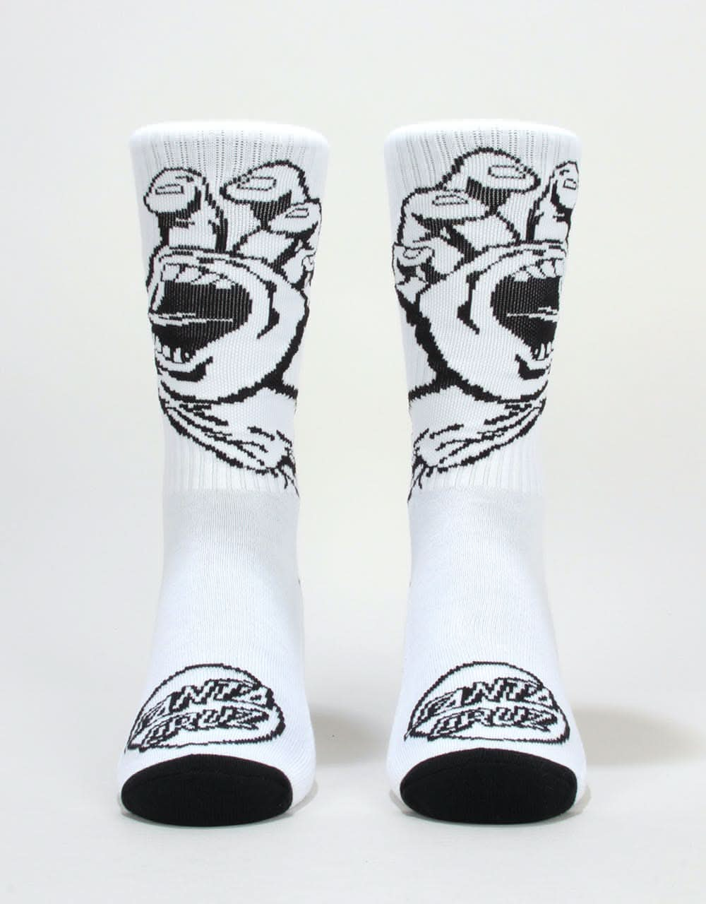 Santa Cruz Screaming Mono Hand Socks - White