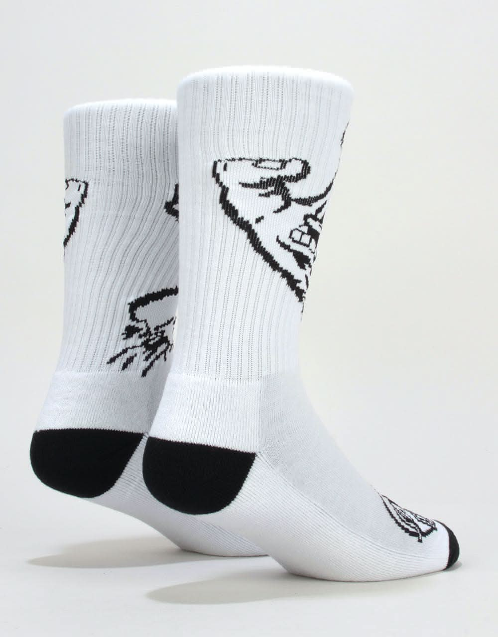 Santa Cruz Screaming Mono Hand Socks - White