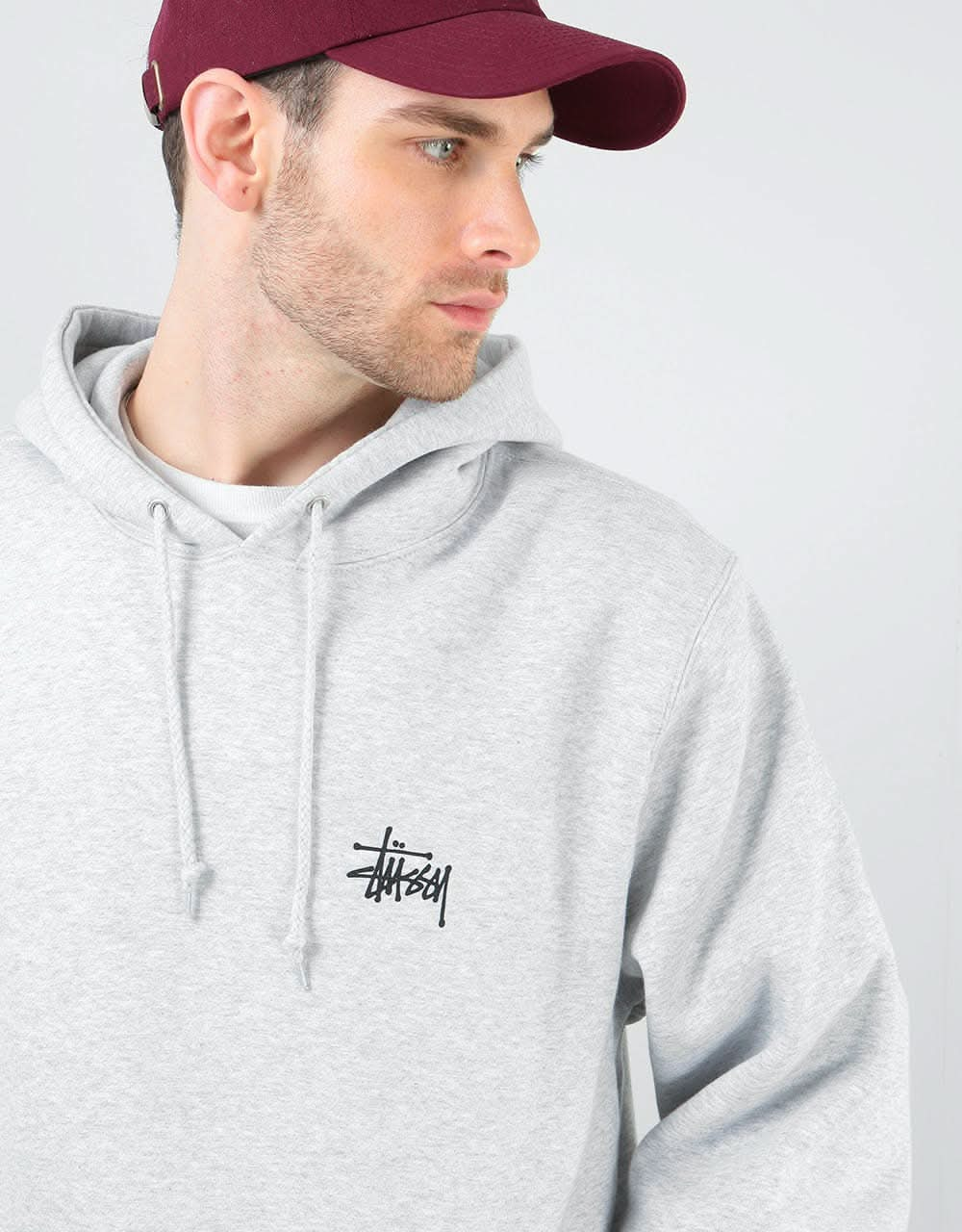 Stüssy Basic Stüssy Hood - Ash Heather