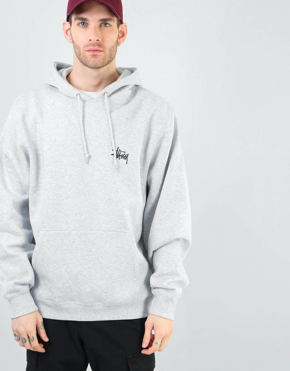 Stüssy Basic Stüssy Hood - Ash Heather