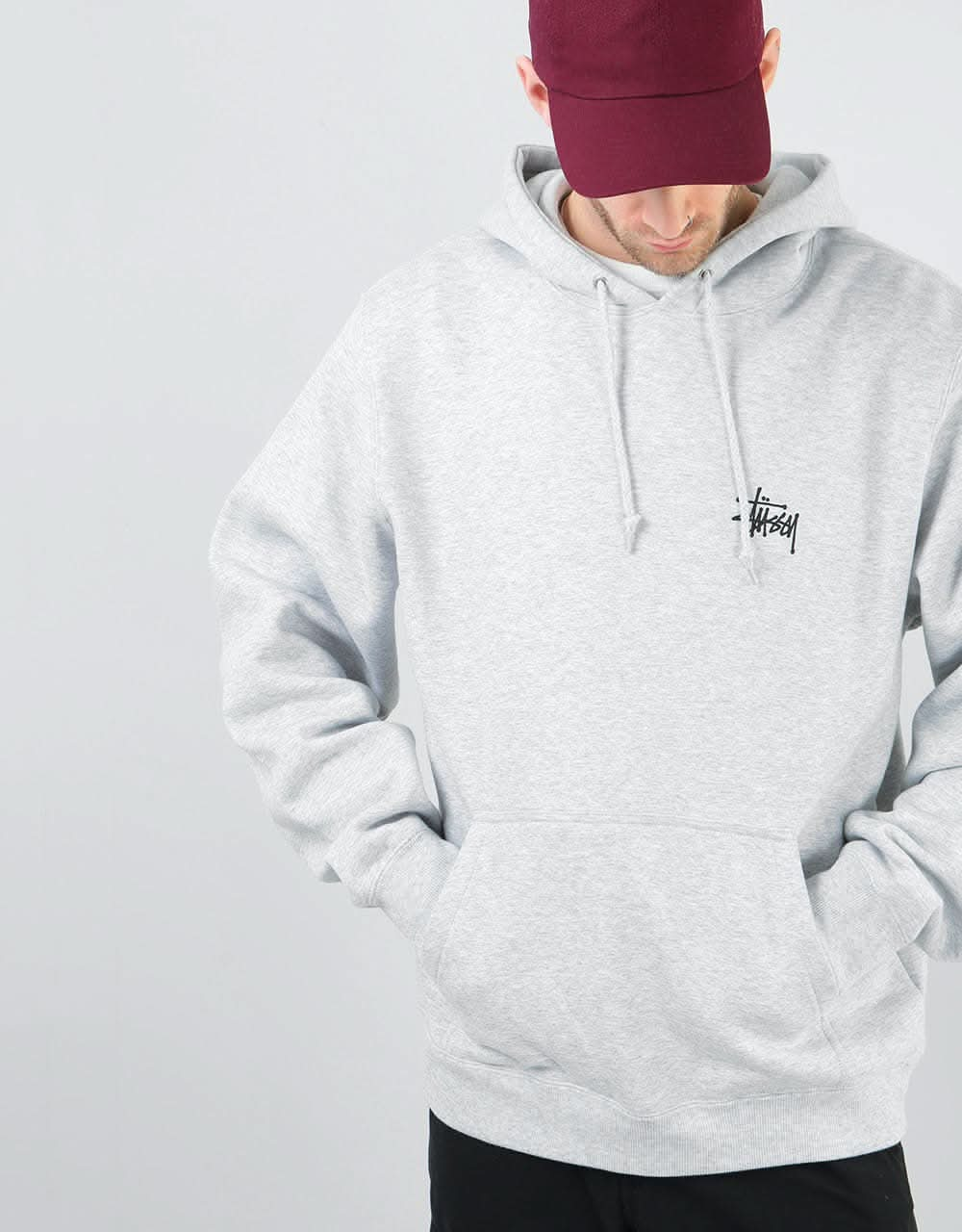 Stüssy Basic Stüssy Hood - Ash Heather