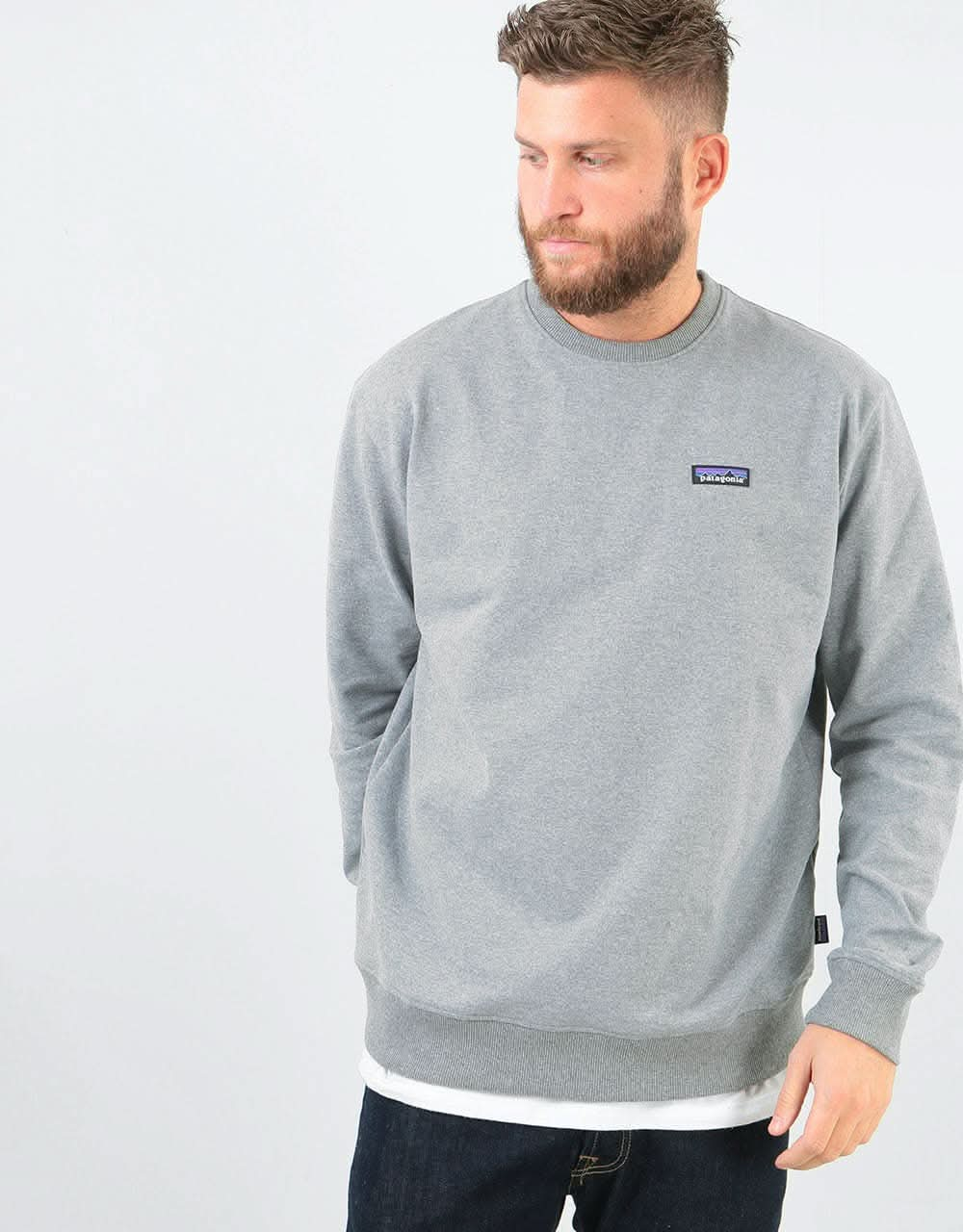 Patagonia P-6 Label Uprisal Crew Sweatshirt - Gravel Heather