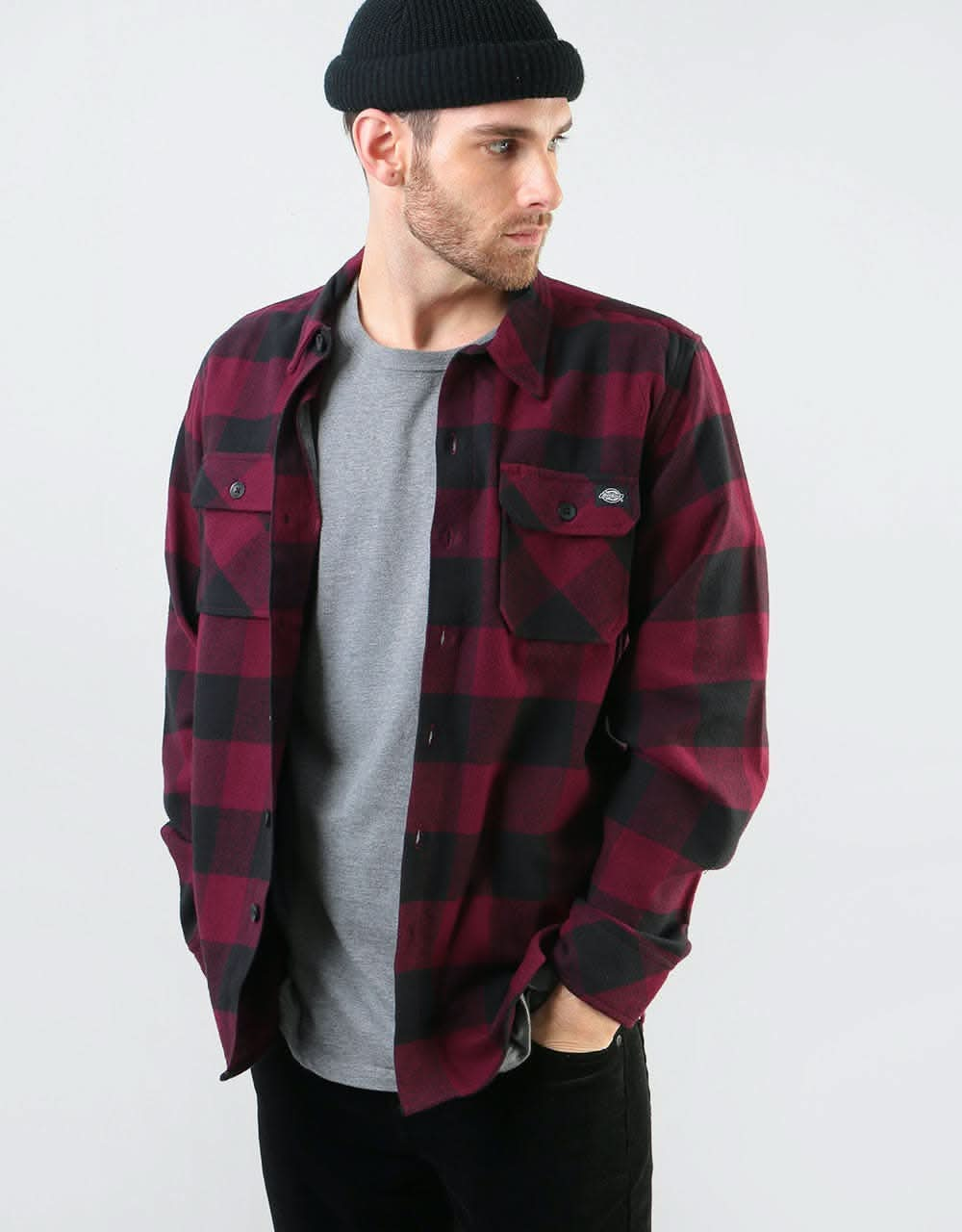 Dickies L/S Sacramento Shirt - Maroon