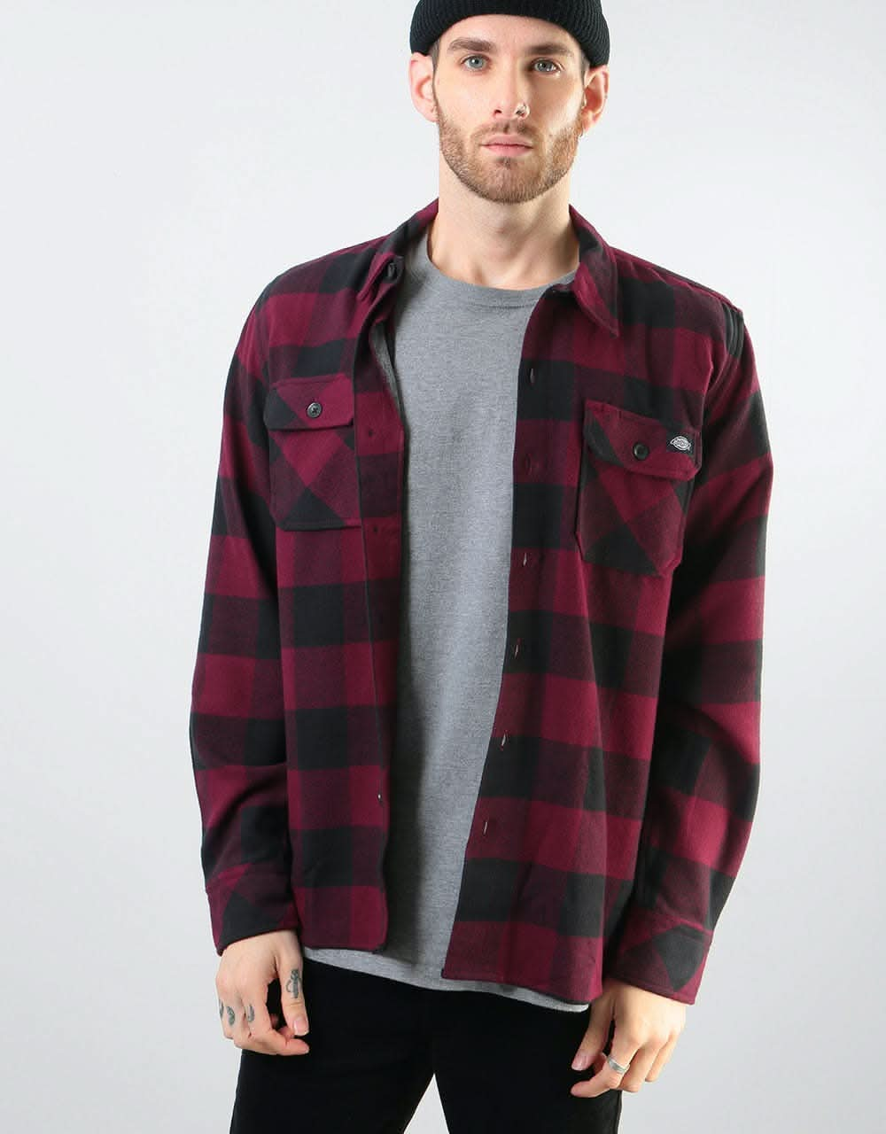 Dickies L/S Sacramento Shirt - Maroon