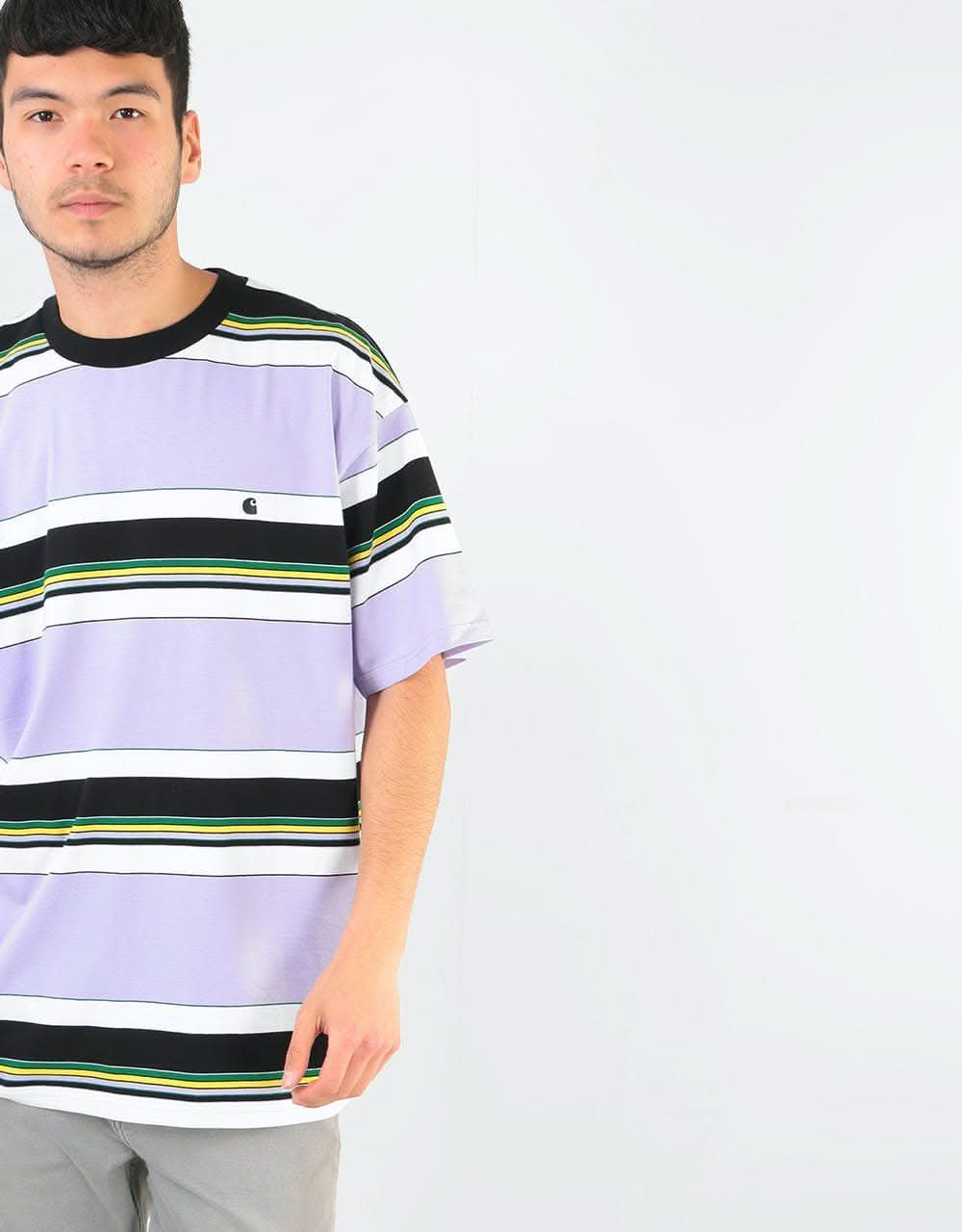 Carhartt WIP S/S Ozark Stripe T-Shirt - Soft Lavender/Black