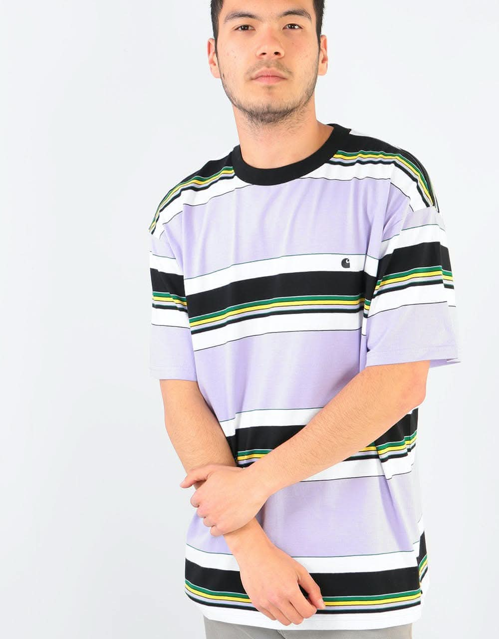 Carhartt WIP S/S Ozark Stripe T-Shirt - Soft Lavender/Black