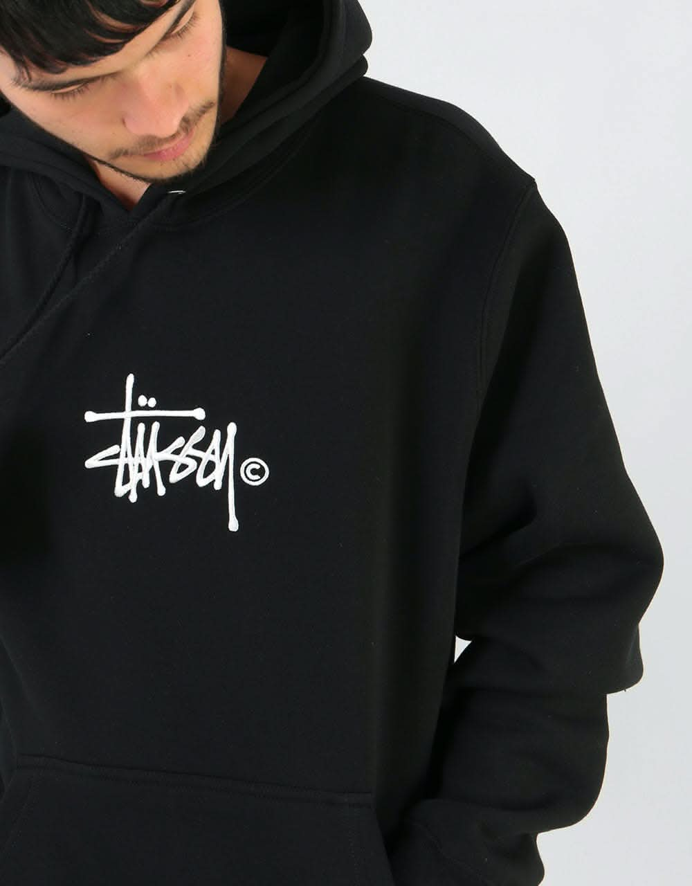 Stüssy Basic Copyright Applique Pullover Hoodie - Black