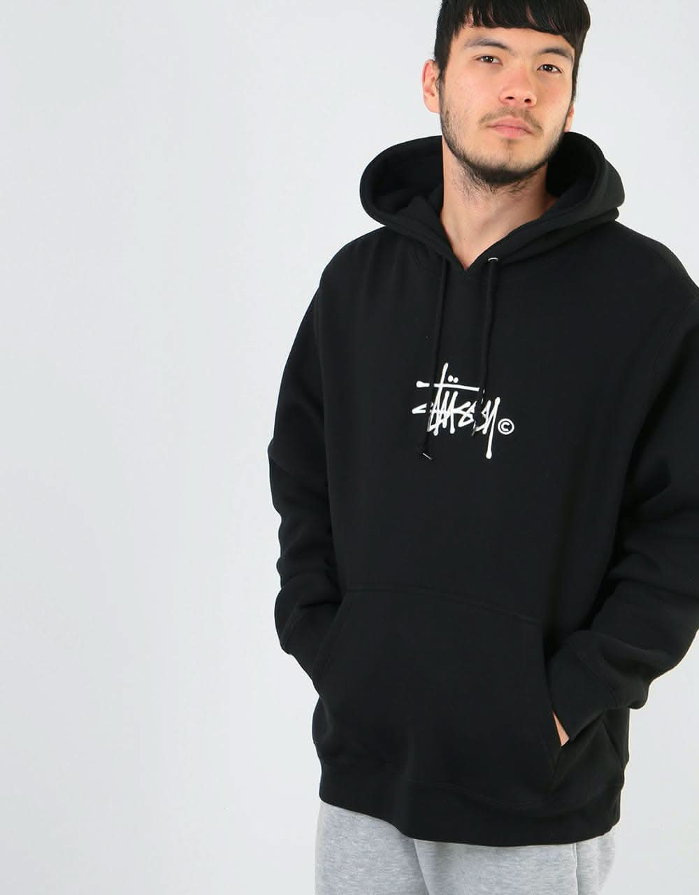 Stüssy Basic Copyright Applique Pullover Hoodie - Black