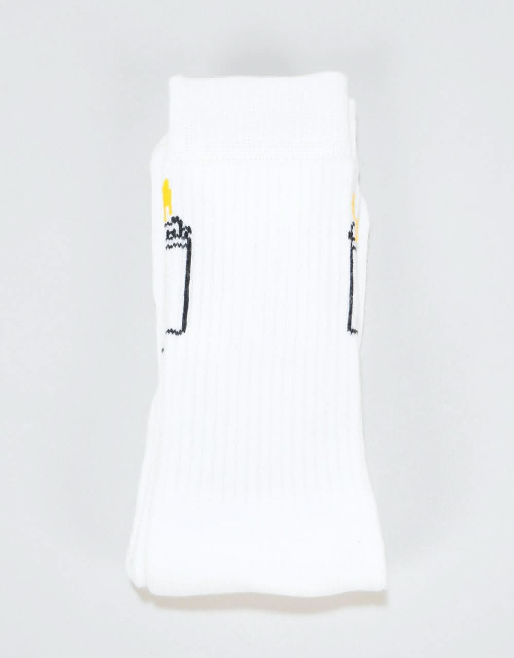 Route One Flames Crew Socks - White