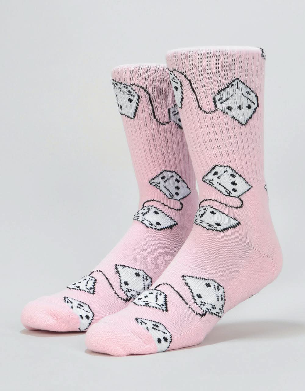 Route One Fluffy Dice Crew Socks - Light Pink