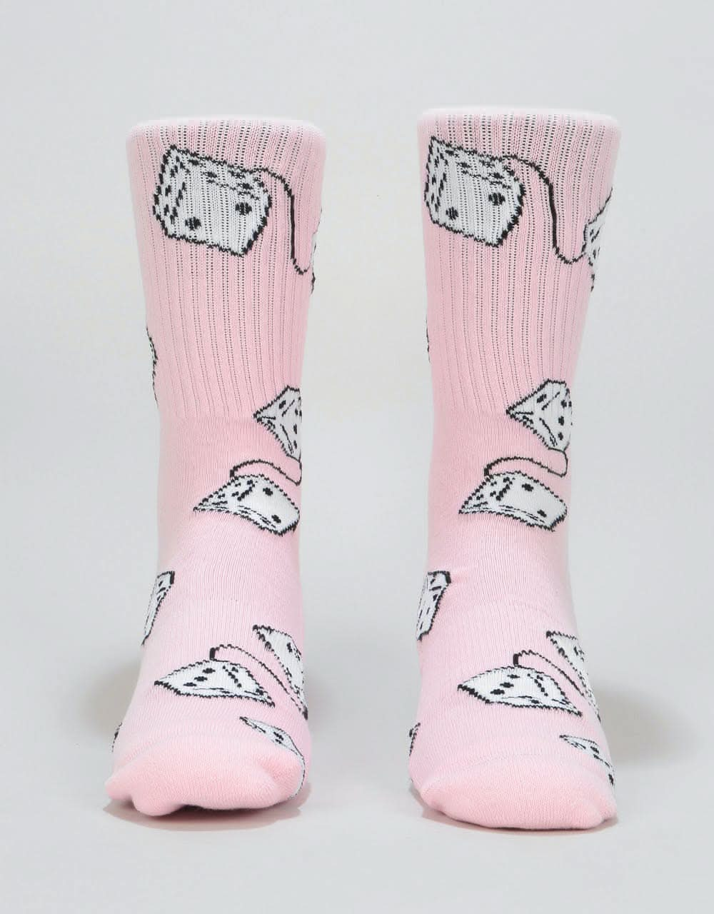 Route One Fluffy Dice Crew Socks - Light Pink