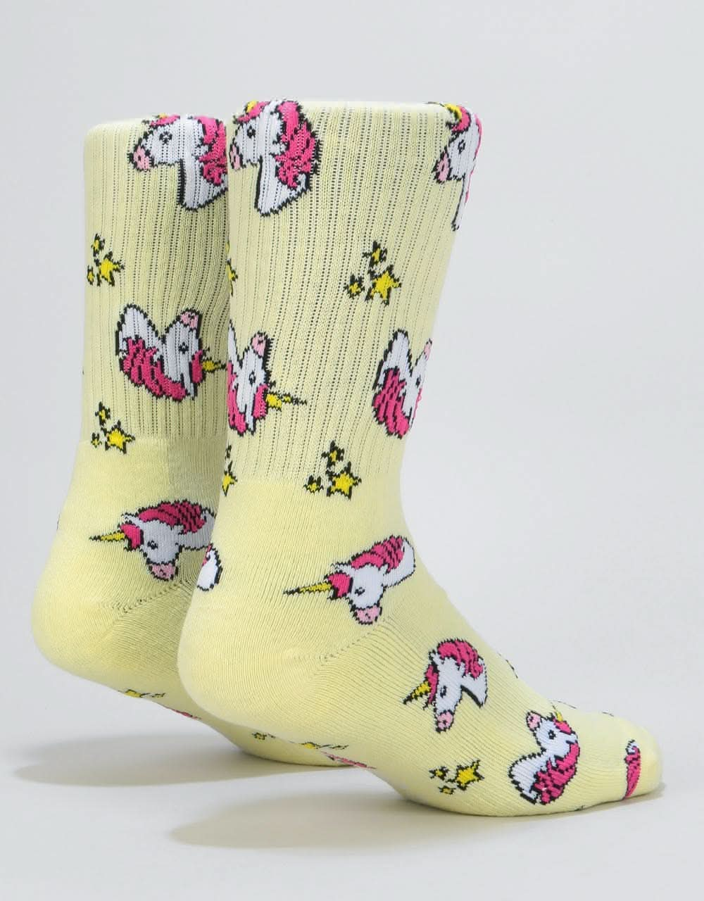 Route One Unicorn Crew Socks - Yellow