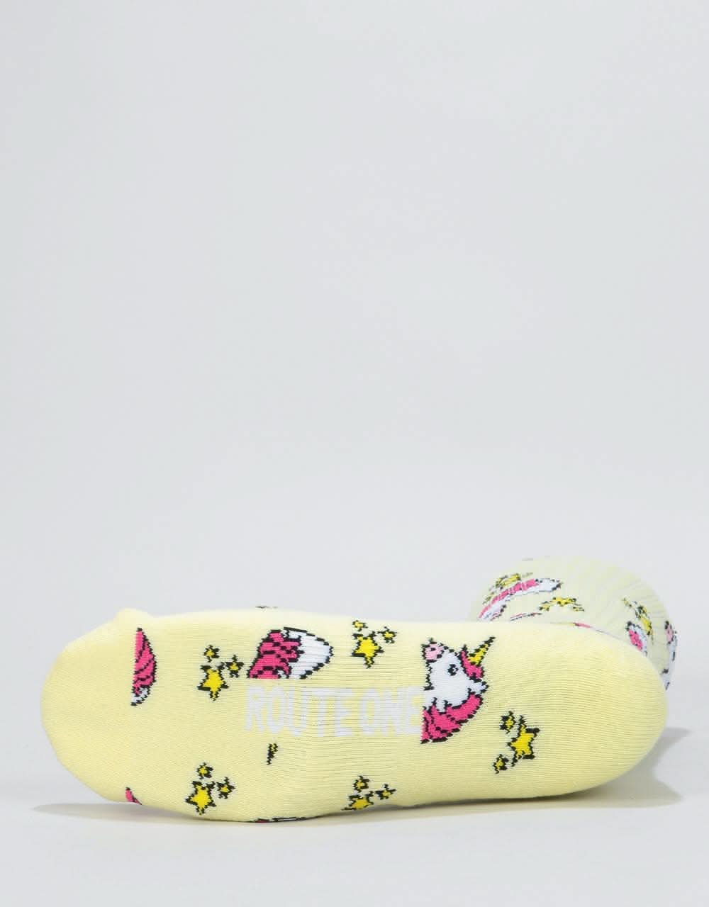 Route One Unicorn Crew Socks - Yellow