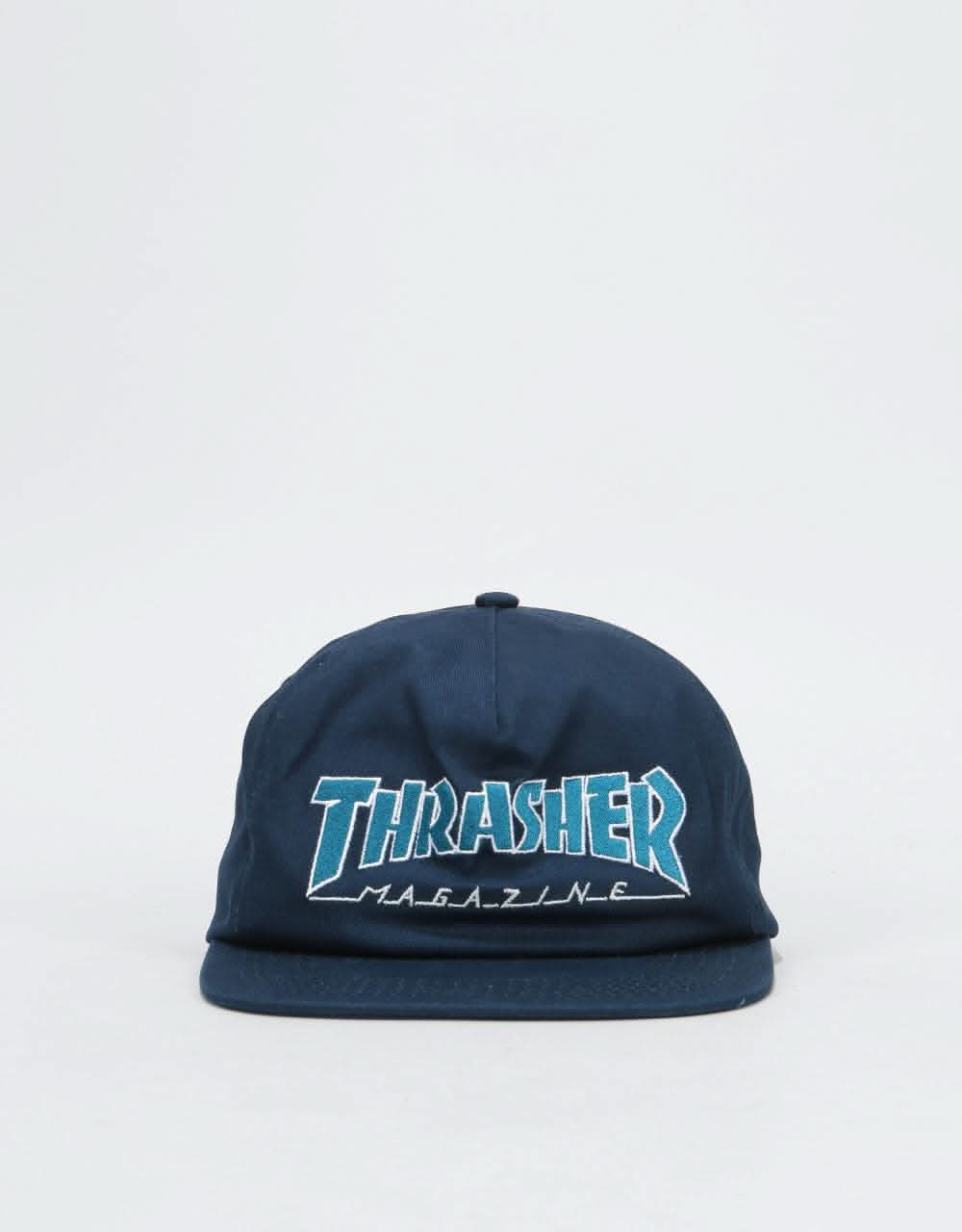 Thrasher Outlined Snapback Cap - Navy/Gray