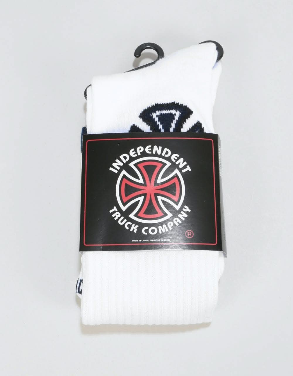 Independent Big Cross Primary Socks - White