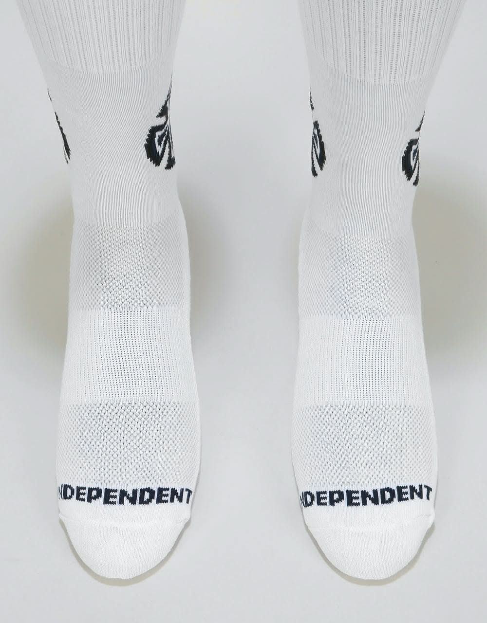 Independent Big Cross Primary Socks - White