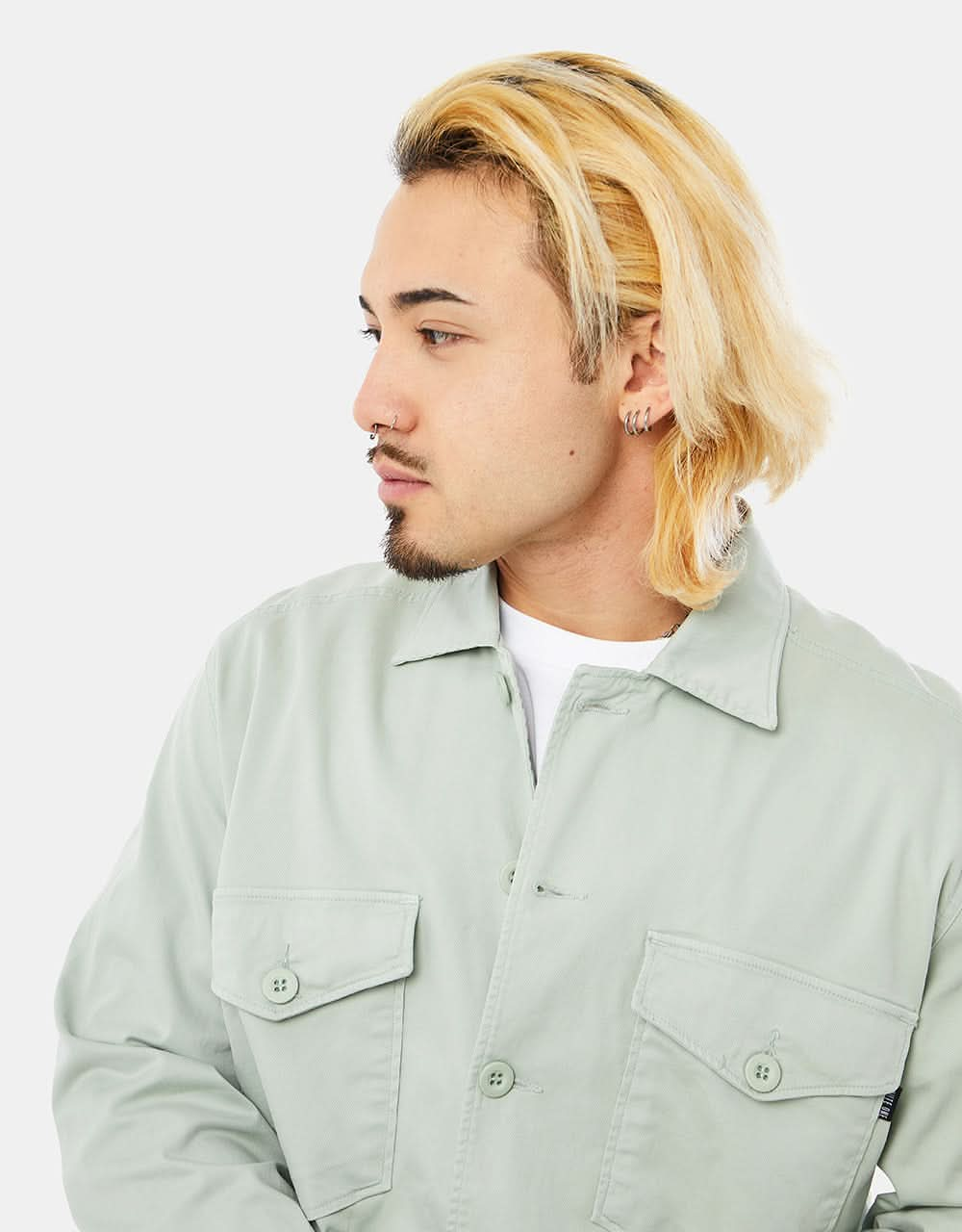 Route One Military Shirt - Dusty Mint