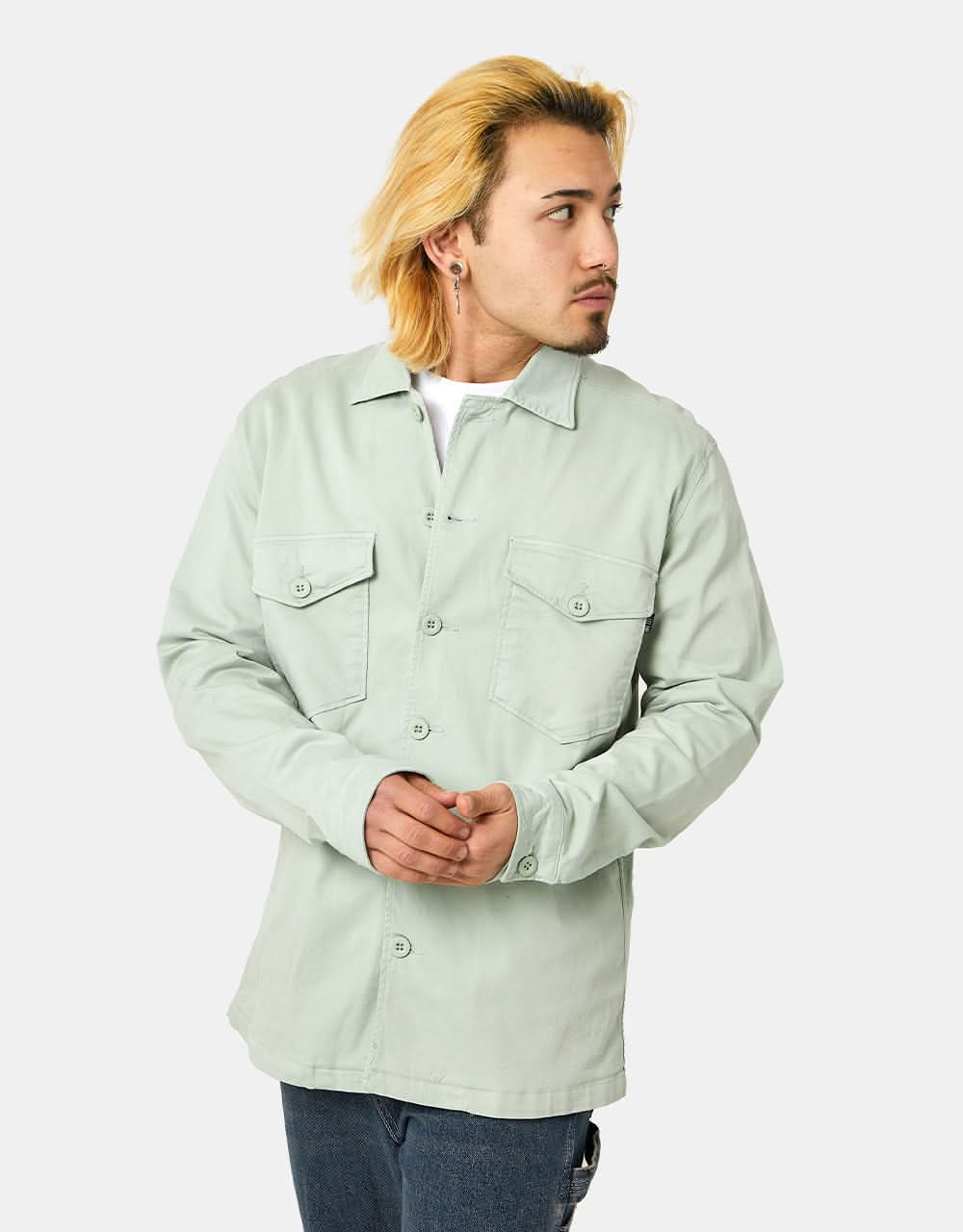 Route One Military Shirt - Dusty Mint