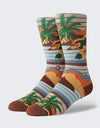 Stance Classic Crew Kekaha Socks - Brown