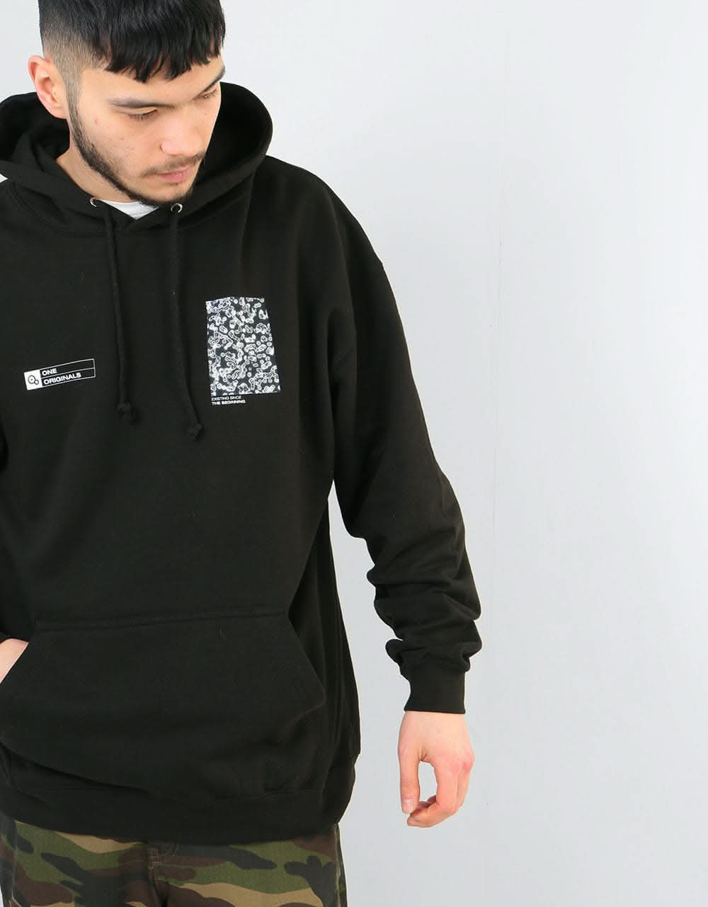 Route One Cells Pullover Hoodie - Black