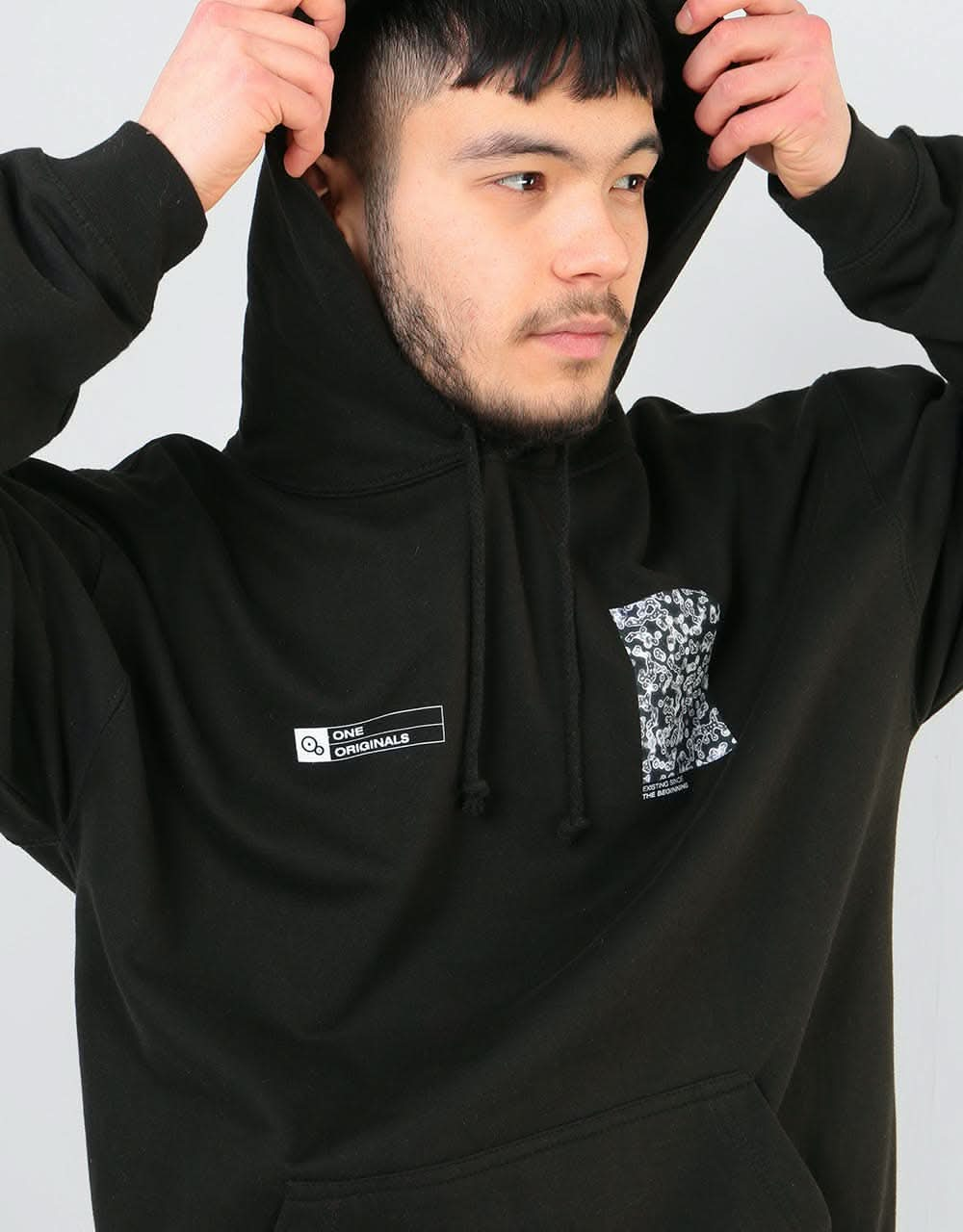 Route One Cells Pullover Hoodie - Black