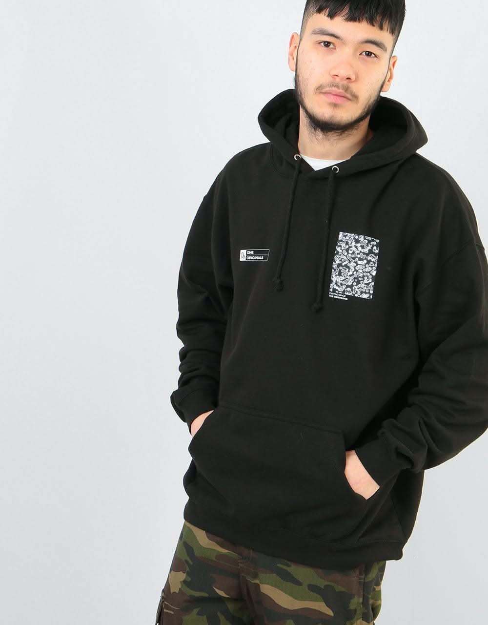 Route One Cells Pullover Hoodie - Black