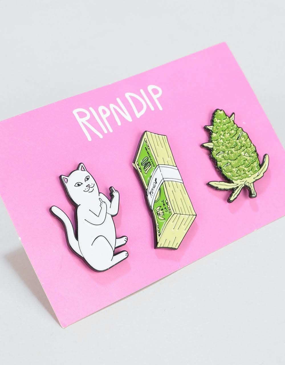 RIPNDIP Pu$$y Money Weed Pin Set - Multi