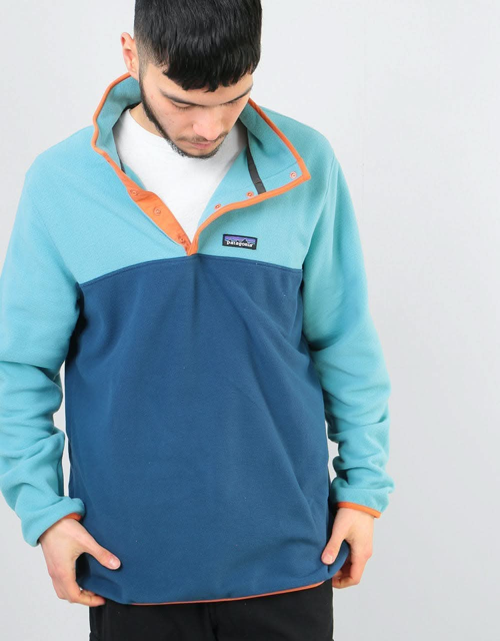 Patagonia Micro D® Snap-T® P/O - Stone Blue w/Dam Blue