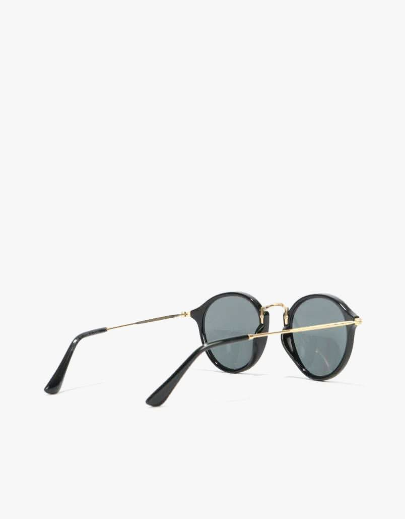 Route One Oversize Round Sunglasses - Black/Gold