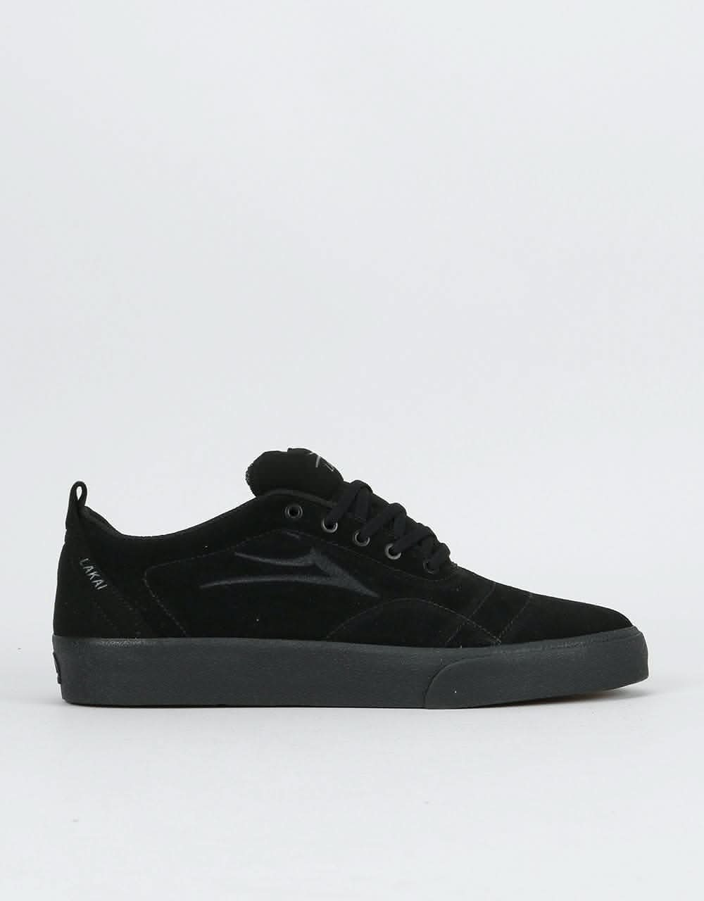 Lakai Bristol Skate Shoes - Black/Black Suede