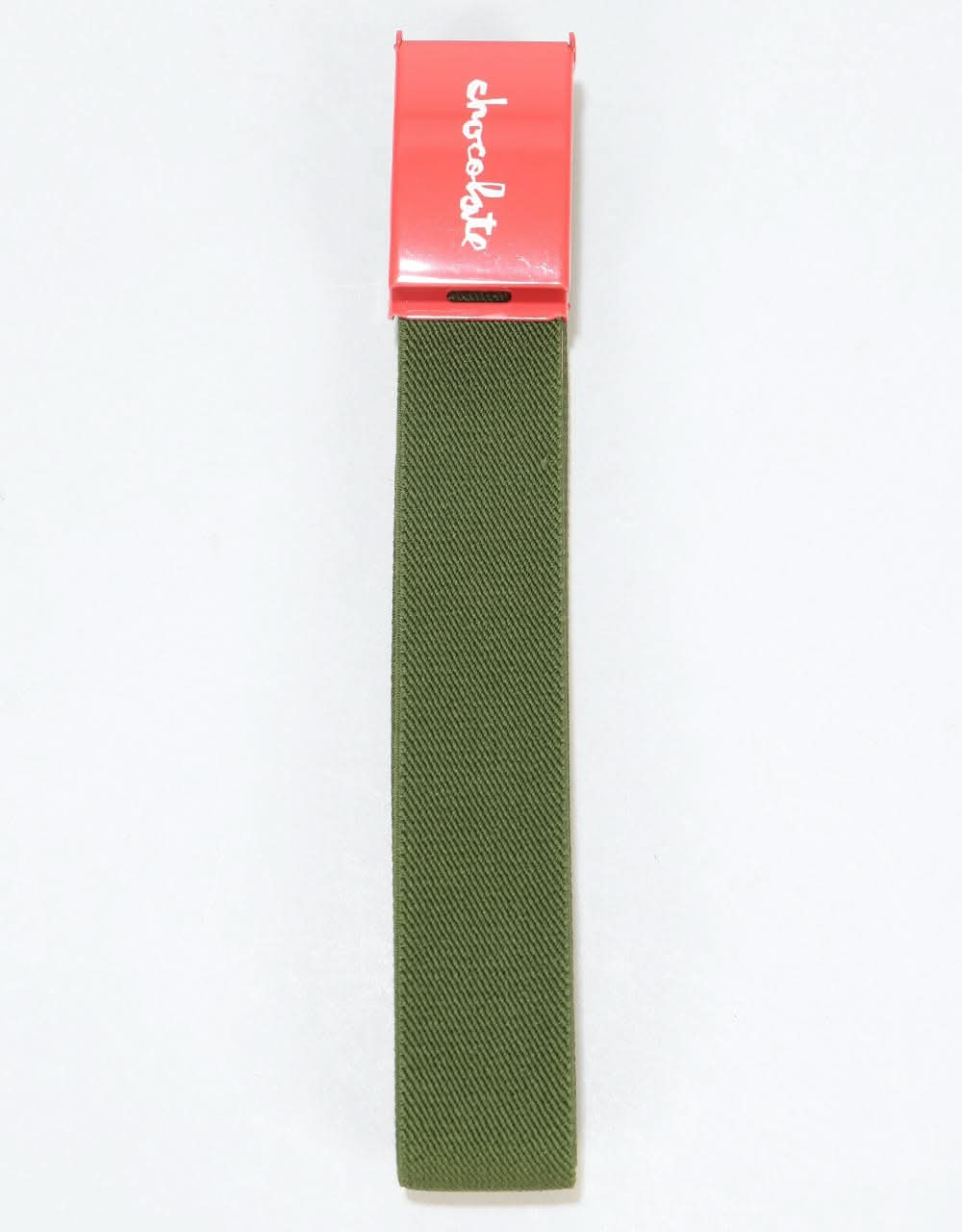 Chocolate Red Square Stretch Web Belt - Green