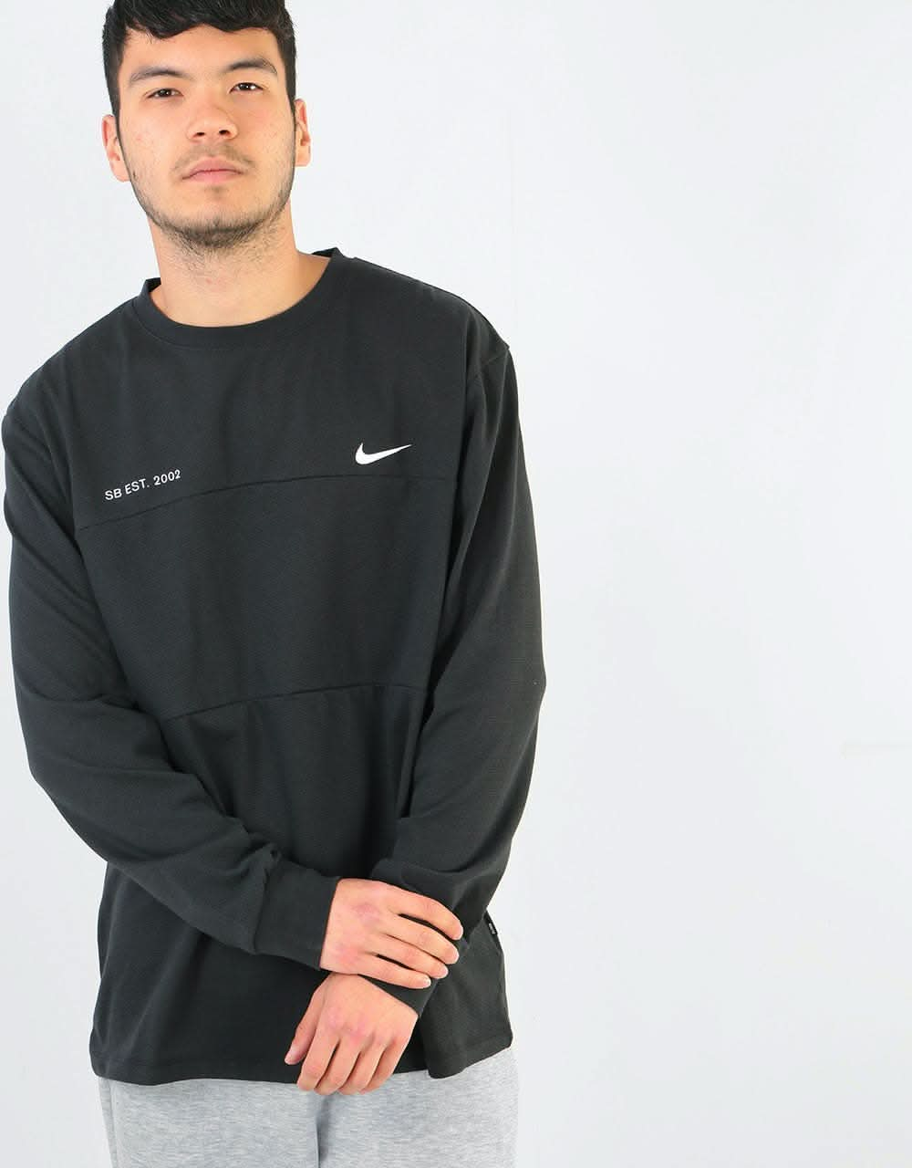 Nike SB Dri-Fit Mesh L/S T-Shirt - Black/White