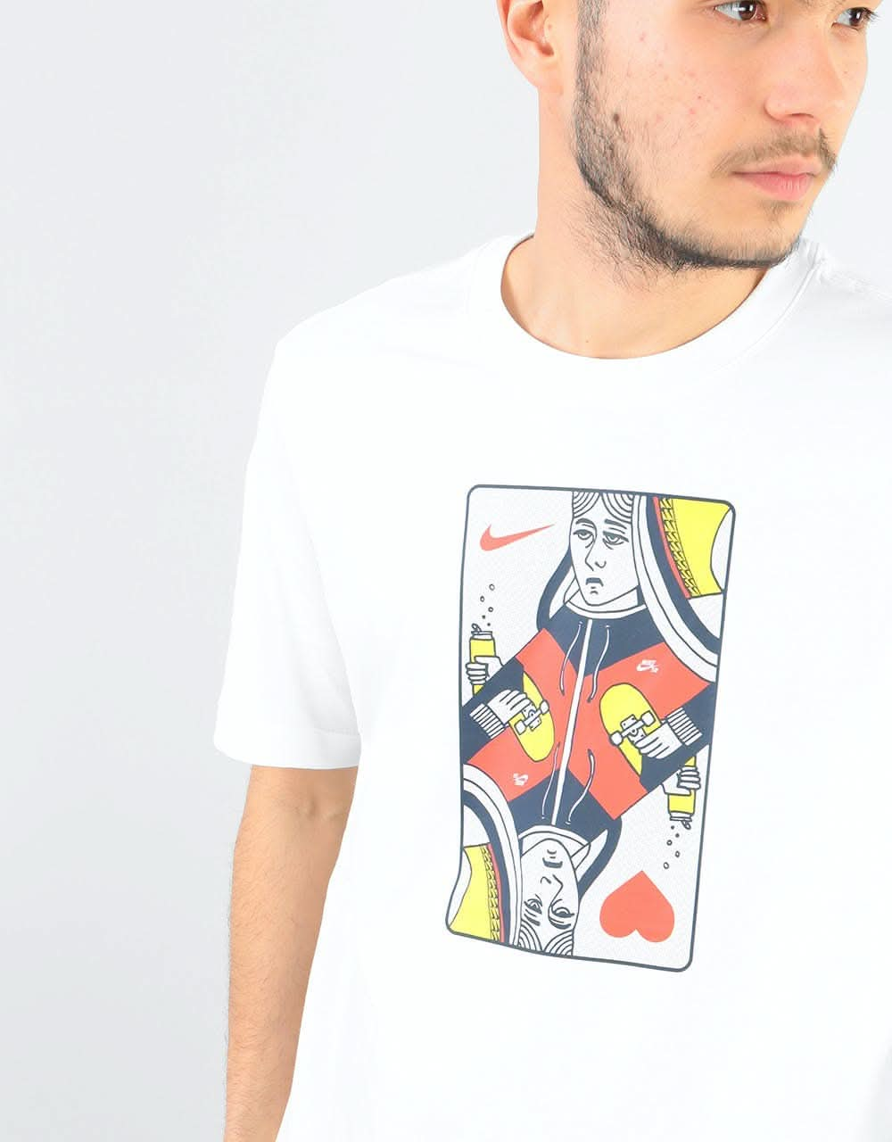 Nike SB Queen Card T-Shirt - White/Habanero Red