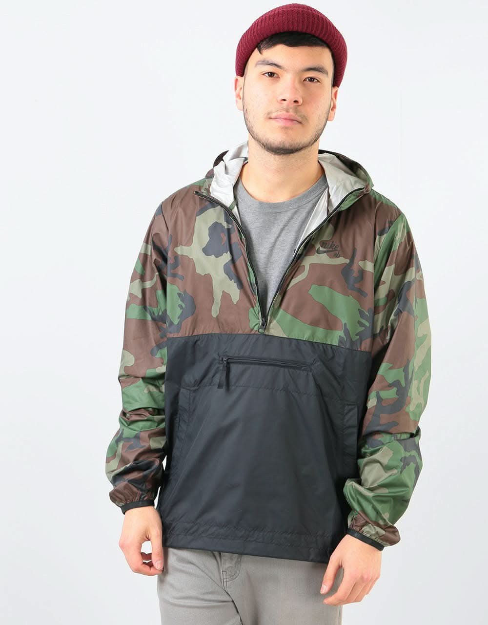 Nike SB Anorak Jacket - Medium Olive/Black/Black