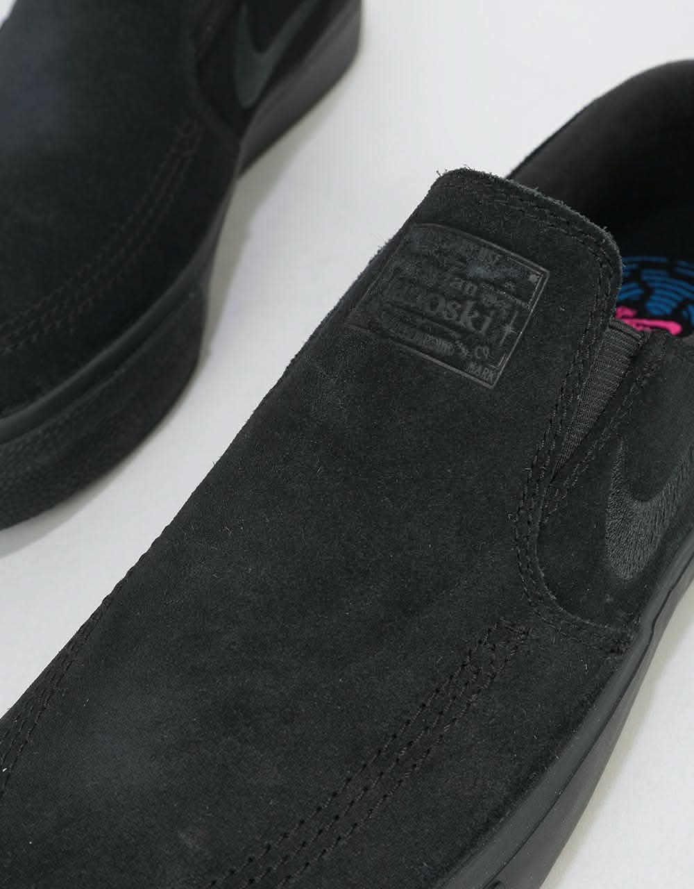 Nike SB Zoom Janoski Slip RM Skate Shoes - Black/Black-Black-Black