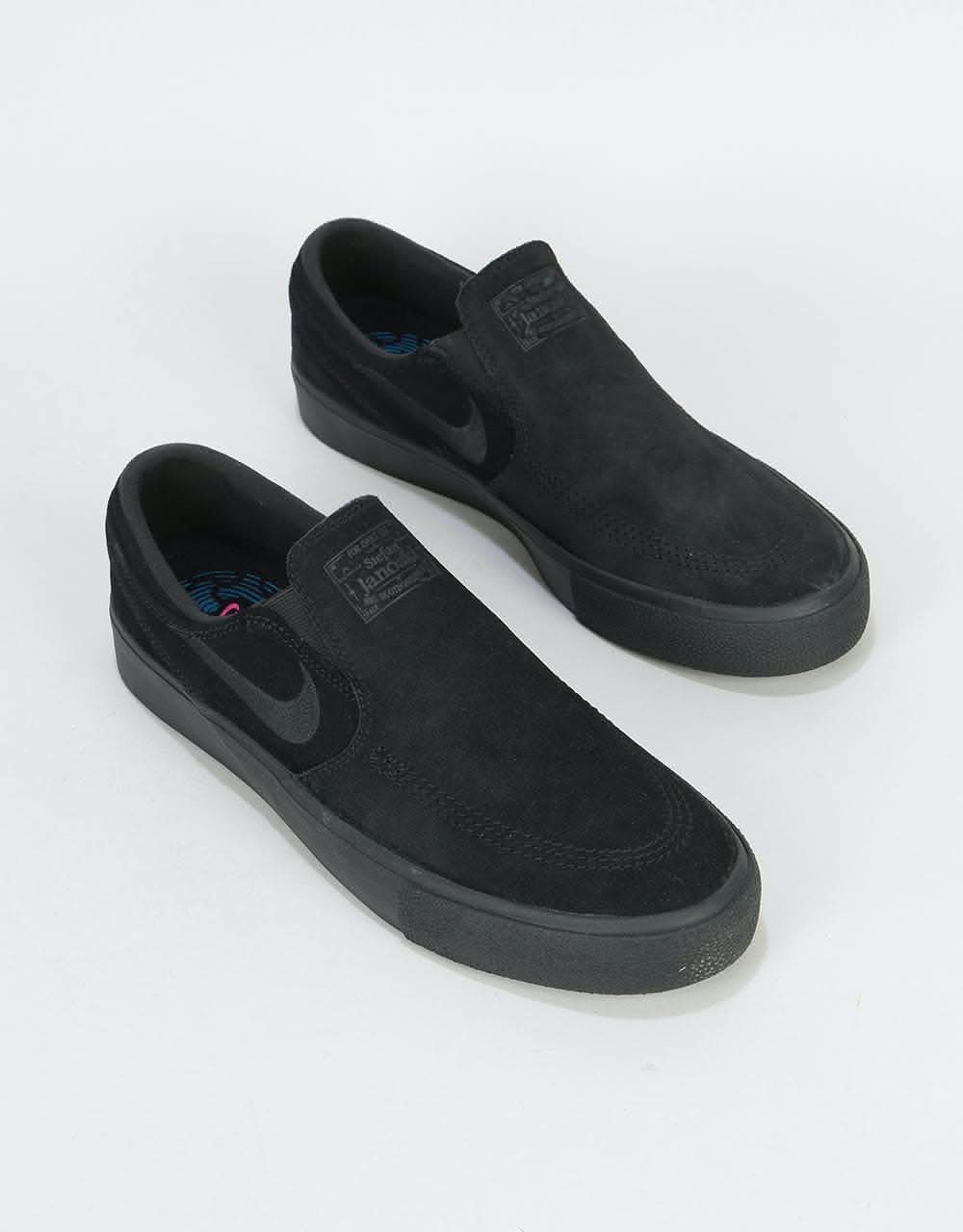 Nike SB Zoom Janoski Slip RM Skate Shoes - Black/Black-Black-Black