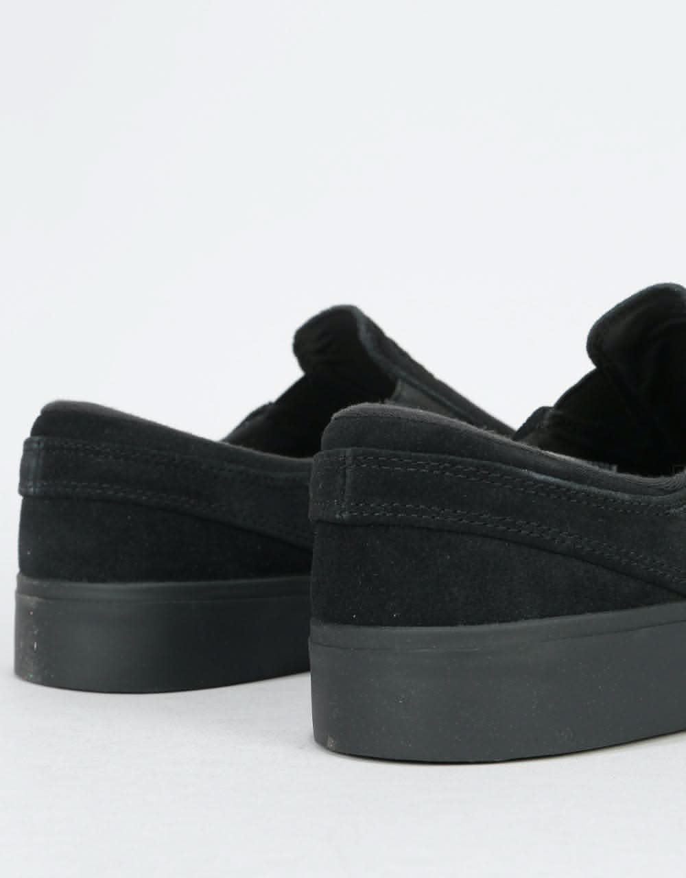 Nike SB Zoom Janoski Slip RM Skate Shoes - Black/Black-Black-Black