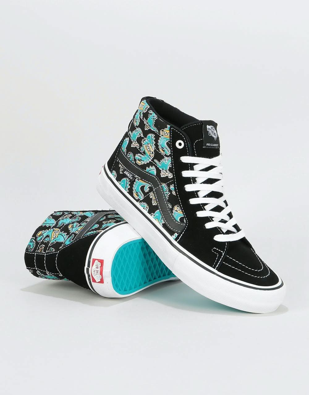 Vans Sk8-Hi Pro Skate Shoes - (Vanosaur) Black