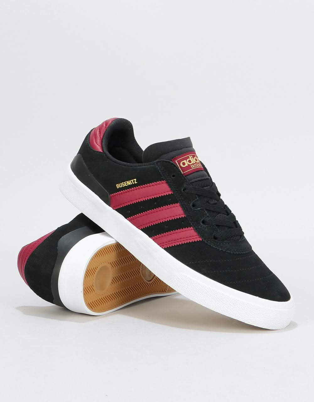 Adidas Busenitz Vulc Skate Shoes - Core Black/Collegiate Burgundy/Whit