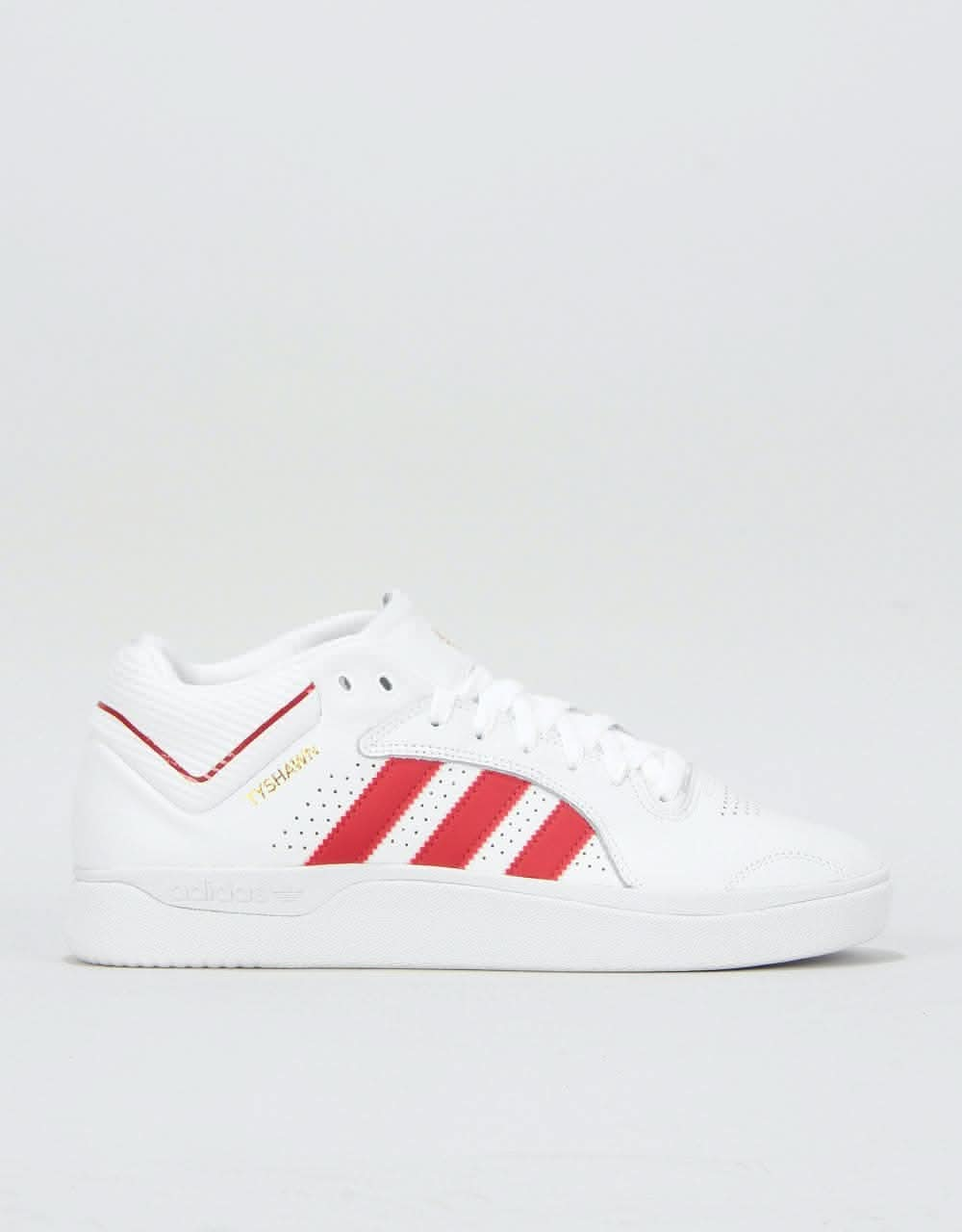 Adidas Tyshawn Skate Shoes - White/Scarlet/White