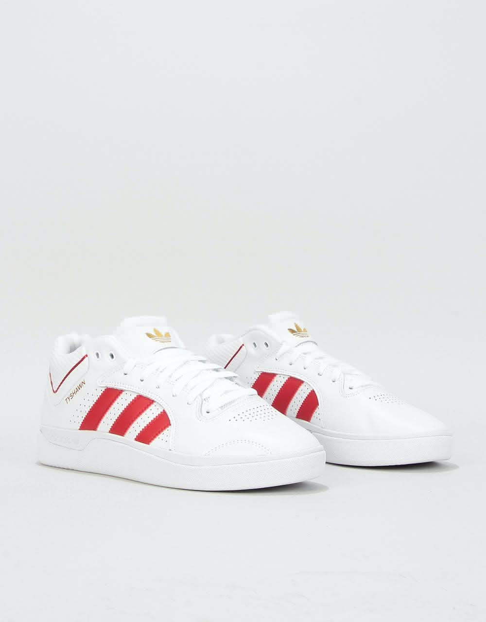 Adidas Tyshawn Skate Shoes - White/Scarlet/White