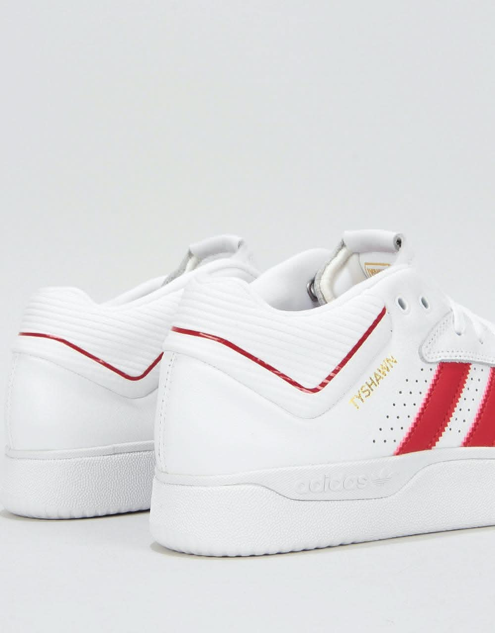 Adidas Tyshawn Skate Shoes - White/Scarlet/White