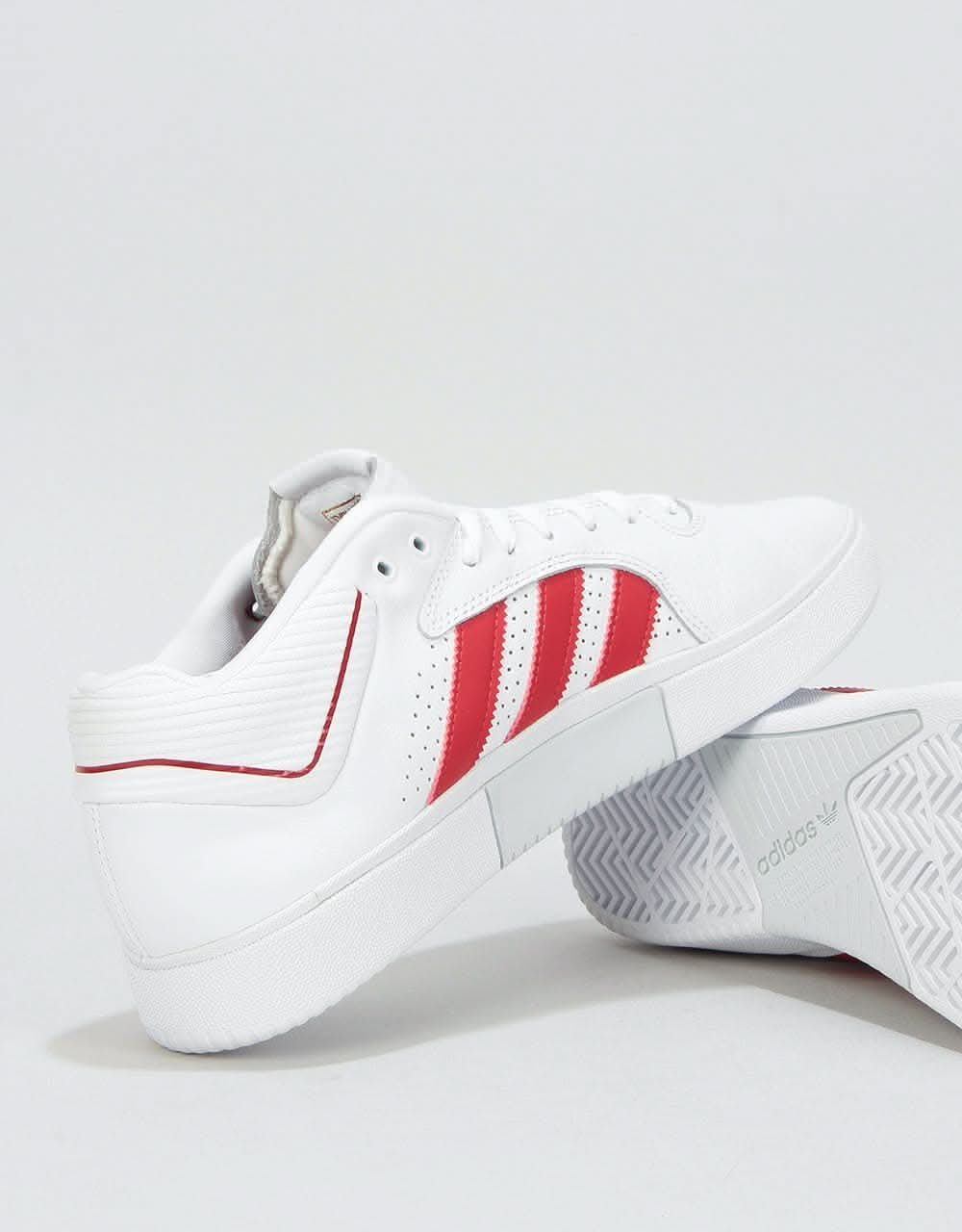 Adidas Tyshawn Skate Shoes - White/Scarlet/White