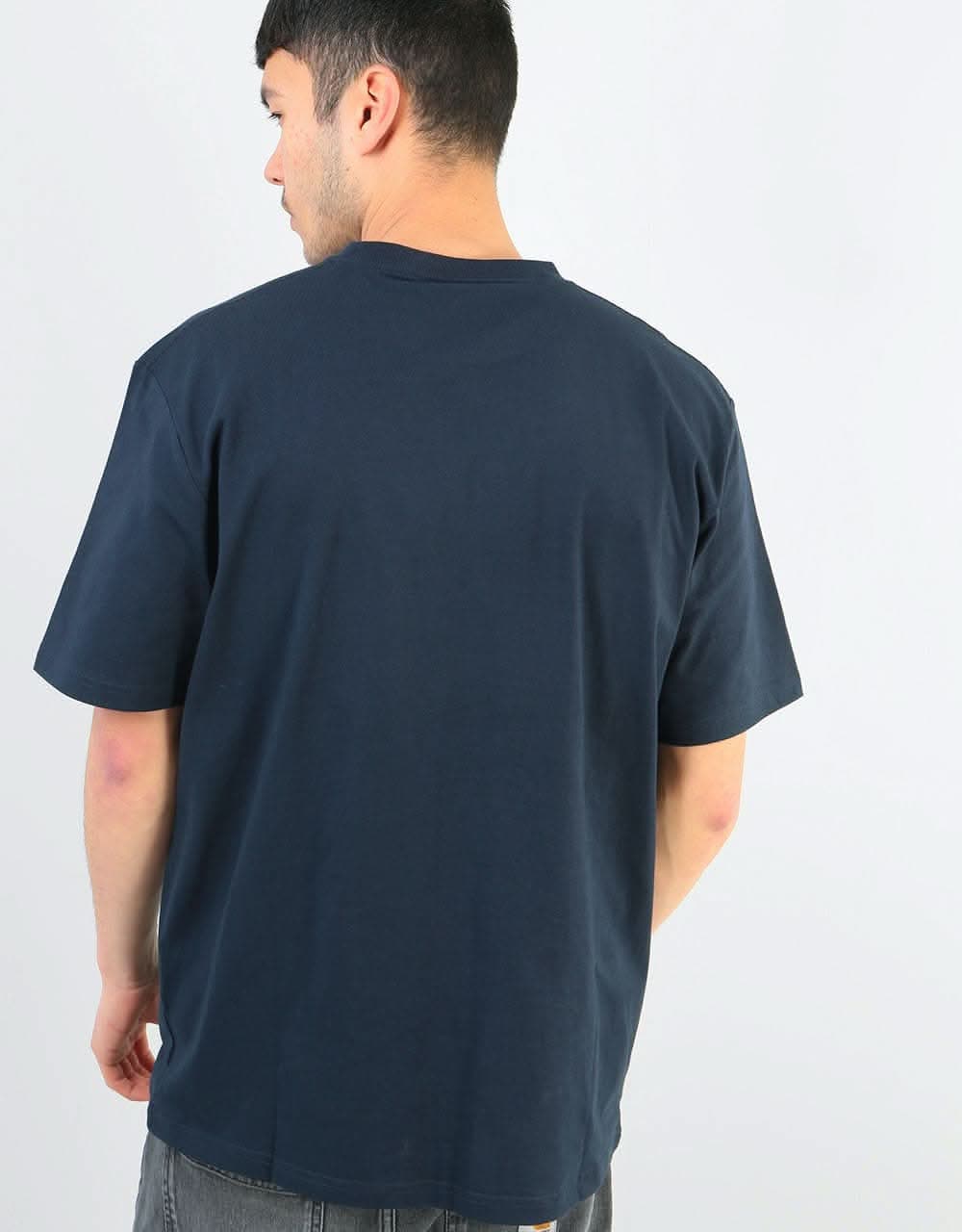 Carhartt WIP S/S College Script T-Shirt - Dark Navy/White