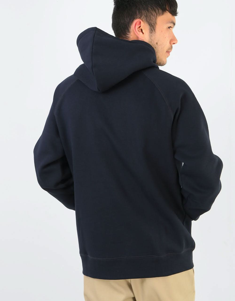 Carhartt WIP Hooded Chase Sweatshirt - Dark Navy/Gold