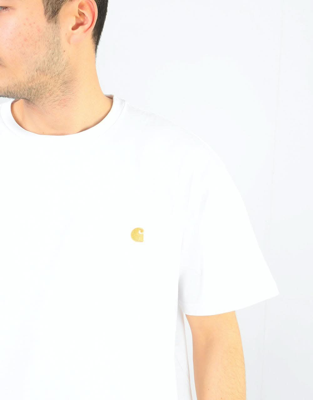 Carhartt WIP S/S Chase T-Shirt - White/Gold