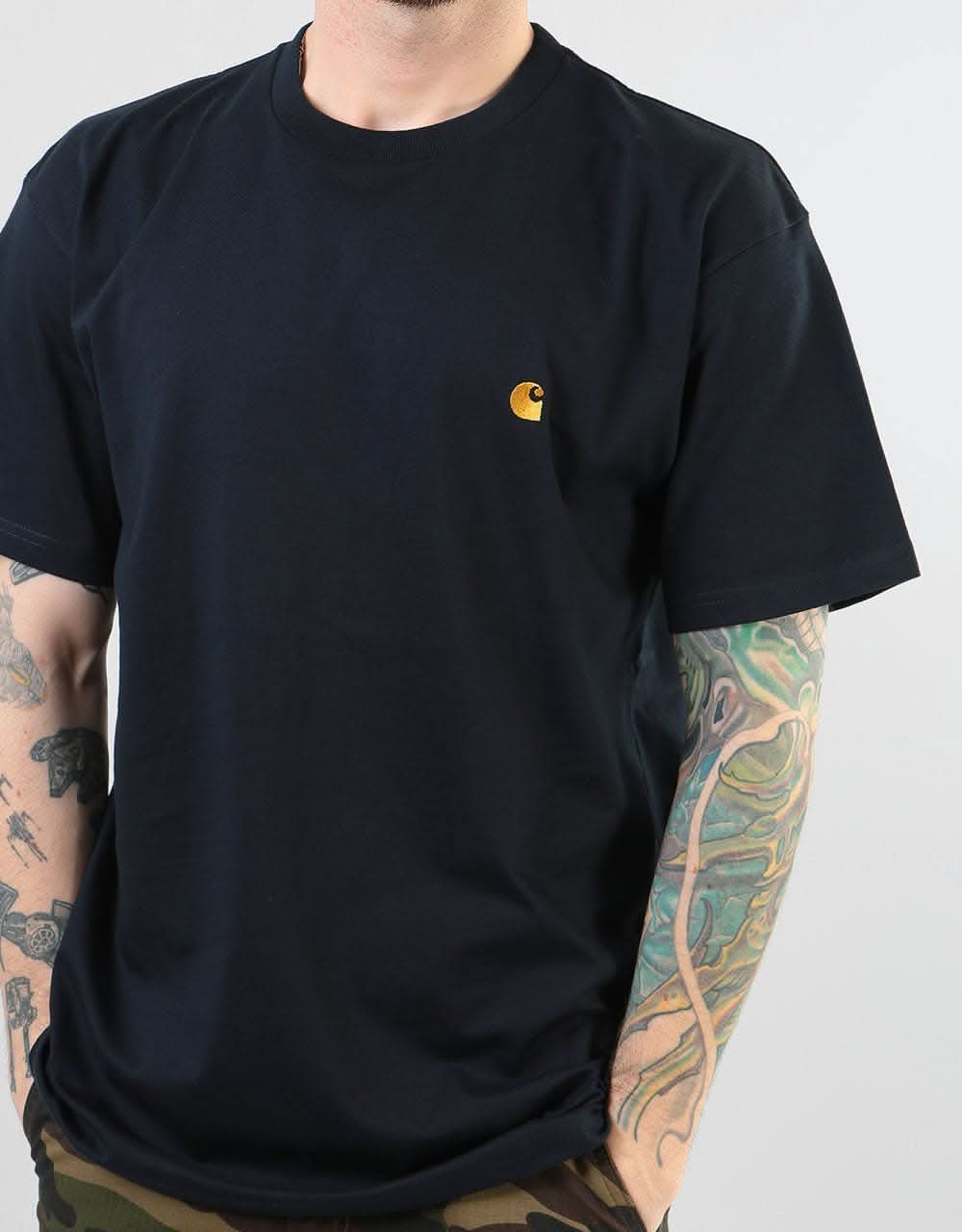 Carhartt WIP S/S Chase T-Shirt - Dark Navy/Gold