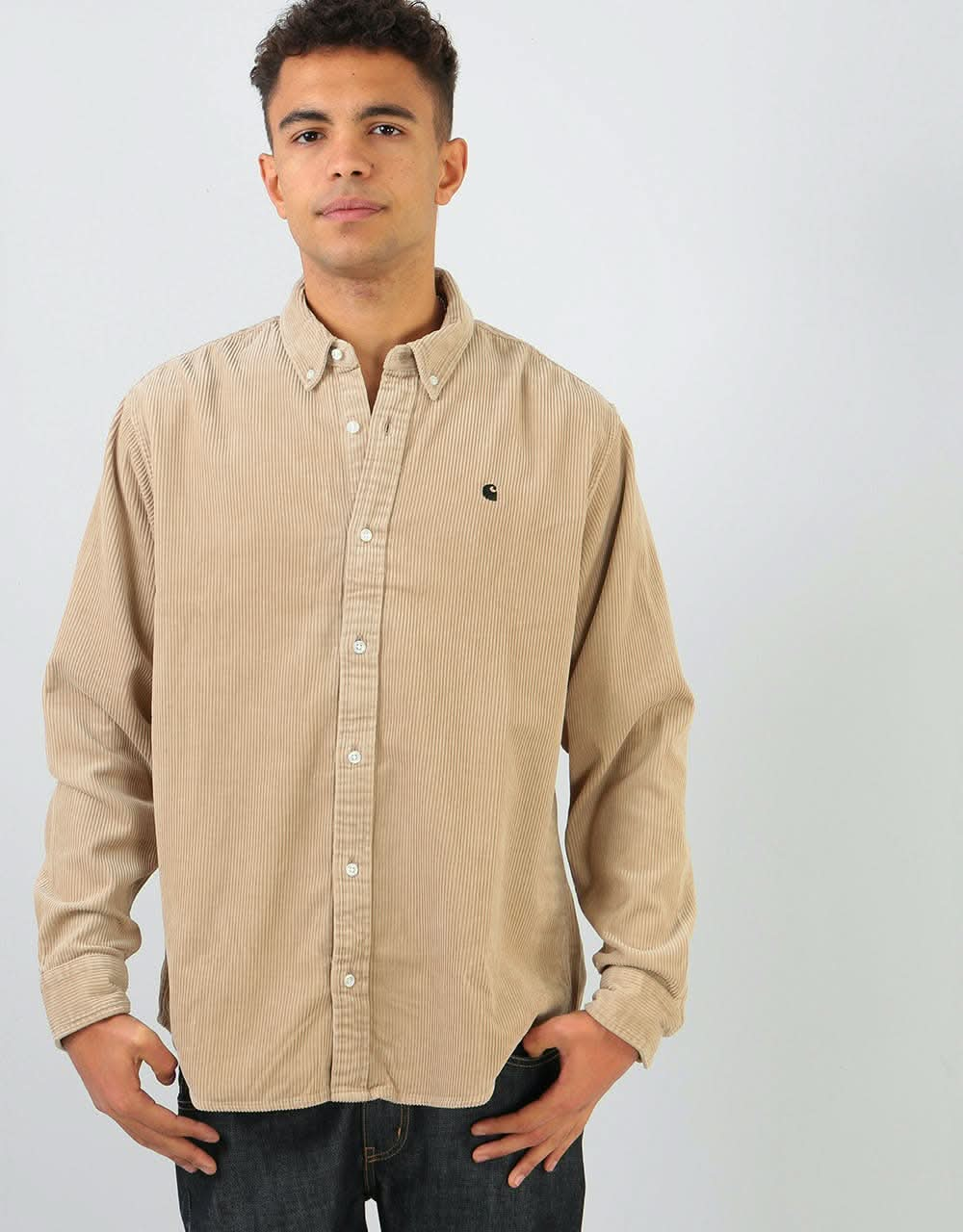 Carhartt WIP L/S Madison Cord Shirt - Wall/Black